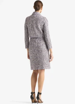 Clearance St. John Broken Check Slub Knit Jacket Periwinkle Multi