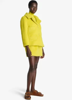 Clearance St. John Brushed Suri Alpaca Jacket CITRINE