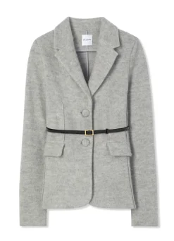 Outlet St. John Brushed Wool and Mohair Jacket Light Heather Gray