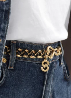 Outlet St. John Chain Belt Black/gold