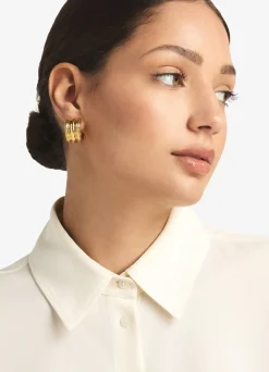 Online St. John Christina Caruso Baby Triple Hoop Earring Gold