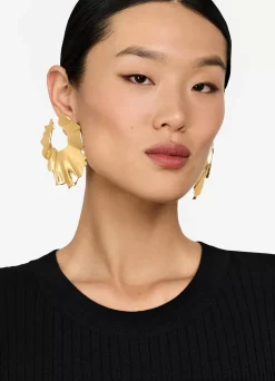 Best St. John Christina Caruso Palm Leaf Earring Gold
