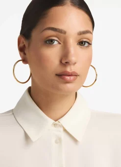 St. John Christina Caruso Wire Hoop Earring Gold