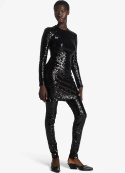 Discount St. John Crushed Sequin Jersey Legging Black