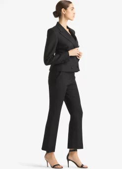 Hot St. John Double-Breasted Stretch Wool Jacket Black