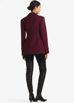 Online St. John Double-Face Wool and Cashmere Blend Jacket Mulberry