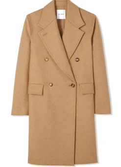 Hot St. John Double-Face Wool and Cashmere Blend Coat Camel