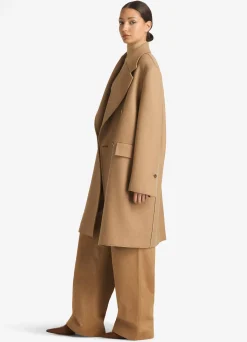 Hot St. John Double-Face Wool and Cashmere Blend Coat Camel