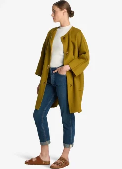 Outlet St. John Doubleface Wool and Cashmere Blend Jacket Olive