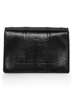 Best St. John Elaphe Water Snake Small Handbag Black