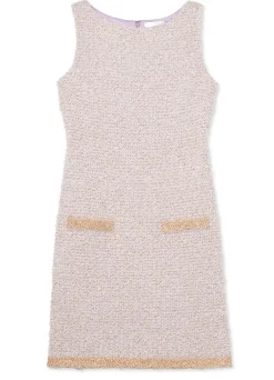 Outlet St. John Eyelash Sequin Tweed Dress Sunflower Multi