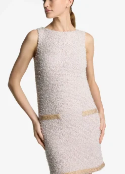 Outlet St. John Eyelash Sequin Tweed Dress Sunflower Multi