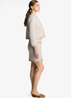 Online St. John Eyelash Sequin Tweed Jacket Sunflower Multi