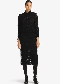 Outlet St. John Floral Guipure Lace Jacket Black