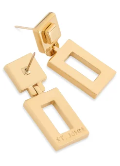 Hot St. John Geo Cut Out Earrings Gold