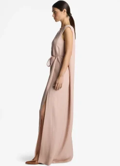 Best St. John Hammered Satin Gown Light Blossom