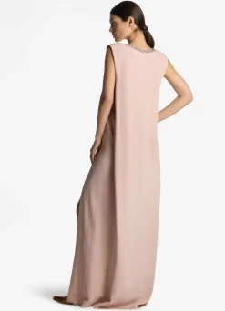 Best St. John Hammered Satin Gown Light Blossom