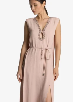 Best St. John Hammered Satin Gown Light Blossom