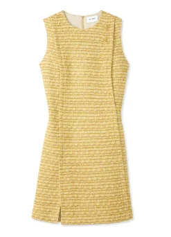 Hot St. John Iconic Textured Tweed Dress Golden Yellow Multi