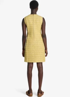Hot St. John Iconic Textured Tweed Dress Golden Yellow Multi