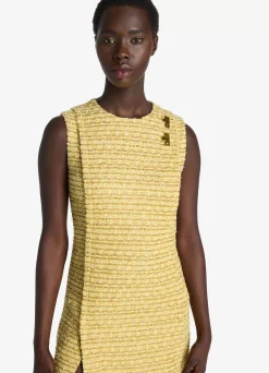 Hot St. John Iconic Textured Tweed Dress Golden Yellow Multi