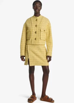 Online St. John Iconic Textured Tweed Jacket Golden Yellow Multi