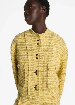 Online St. John Iconic Textured Tweed Jacket Golden Yellow Multi