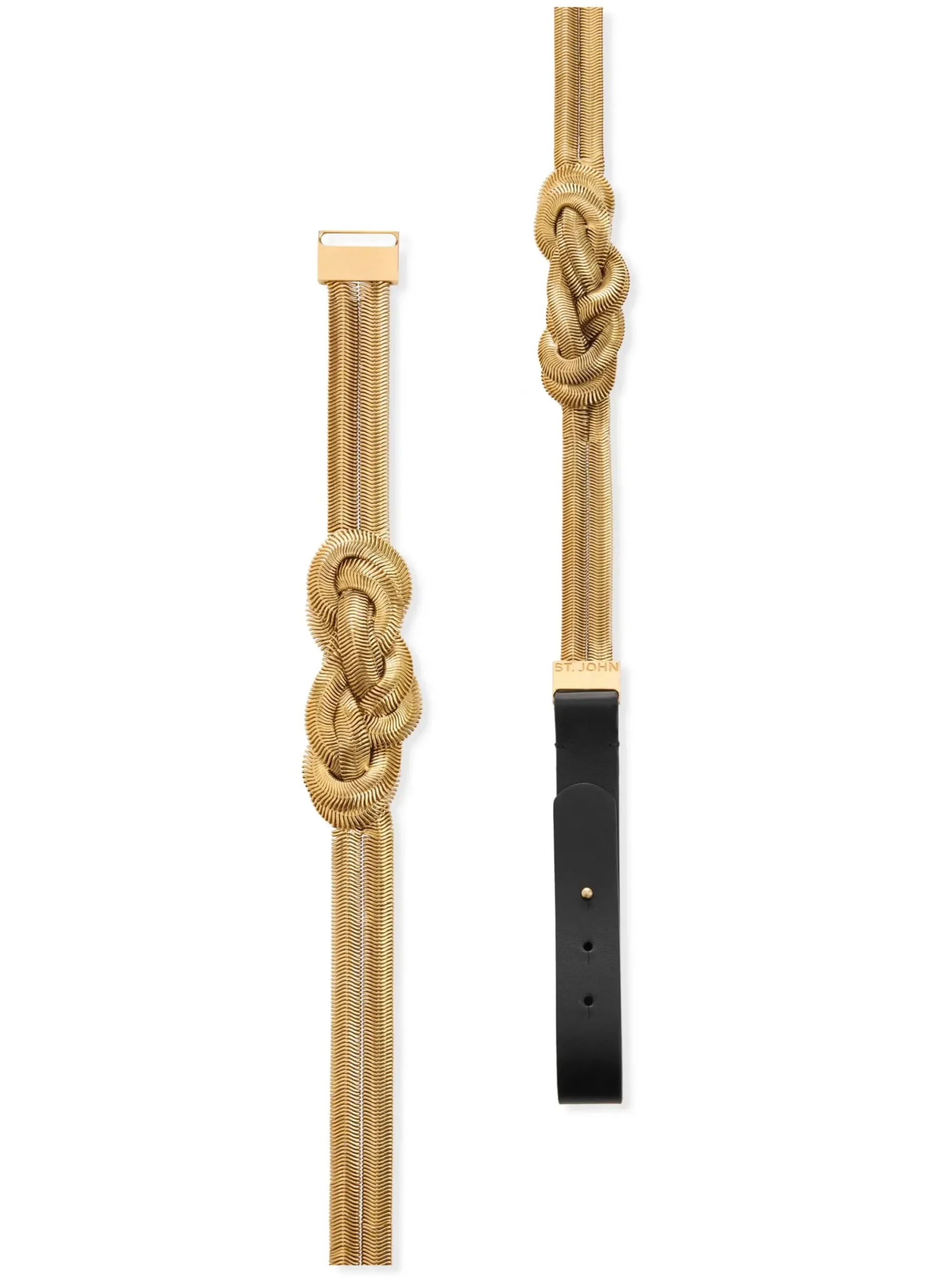 Clearance St. John Knotted Snake Chain Belt Polished Gold
