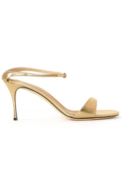 Discount St. John Laminated Leather Sandal Gold