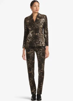 Best St. John Leopard Jacquard Jacket Caramel Multi