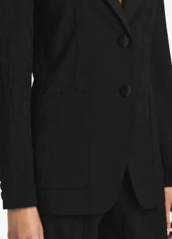 Best St. John Leopard Print Wool Jacquard Jacket Black