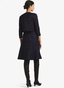 Clearance St. John Leopard Sequin Knit Short Jacket Purple