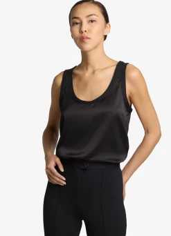 Outlet St. John Lightweight Satin Shell Black