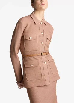 Sale St. John Lurex Knit Jacket Blossom/Lurex Multi