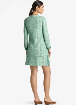 Online St. John Lurex Slub Tweed Jacket Jade Multi