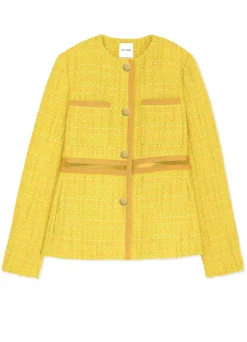 Clearance St. John Lurex Tweed and Organza Jacket Sunflower Multi