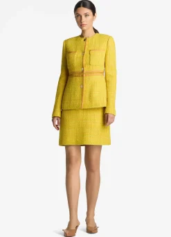 Clearance St. John Lurex Tweed and Organza Jacket Sunflower Multi