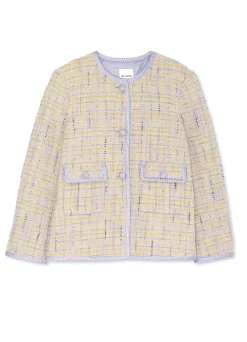 Discount St. John Lurex Tweed Pocket Jacket Amethyst/Dusty Lavender Multi