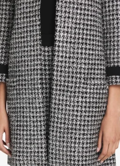 Hot St. John Metallic Tweed Houndstooth Jacket Black/Light Hyacinth Multi