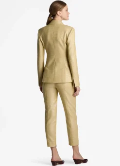 Discount St. John Metallic Twill Jacket Silver/Sunflower Multi