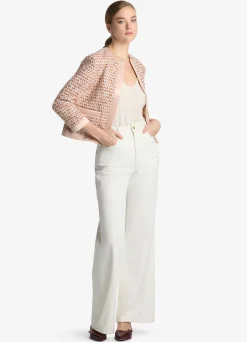 Discount St. John Mixed Media Jacket Blossom/Dark Claret Multi