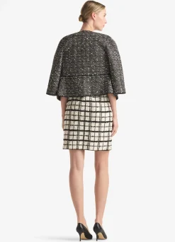 Clearance St. John Multi Slub Tweed Jacket Ecru/Black Multi