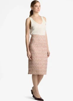 Outlet St. John Multi Tweed Skirt Blossom/Dark Claret Multi