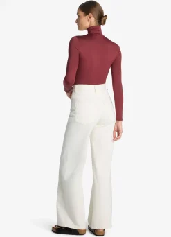 Clearance St. John Nuda Turtleneck Top Cranberry