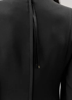 Online St. John Nylon Double Knit 3/4 Sleeve Dress Black