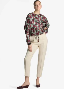 Best St. John Painted Geo Print Dolman Top Dark Claret Multi