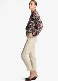 Best St. John Painted Geo Print Dolman Top Dark Claret Multi