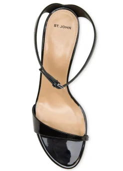 Sale St. John Patent Leather Sandal Black