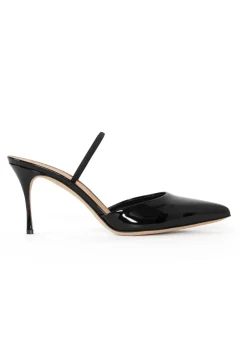 Outlet St. John Patent Leather Slide Heel Black