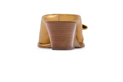 Sale St. John Pleated Leather Mule Gold
